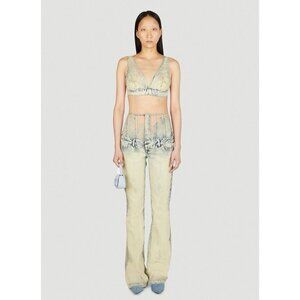 Diesel 1969 D-Ebbey-Fsc 068GP Jeans Slim Ivory W 24 Denim Corset Lace Bootcut